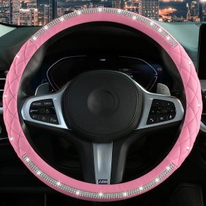 Lilanglam 4.5-15 Inch Car Steering Wheel Cover with Bling Crystal Rhinestone