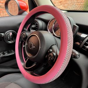Lilanglam Bling Comfy Steering Wheel Cover with Jumbo Crystal Rhinestones, Anti-Slip Diamond Leather