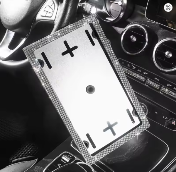 Lilanglam 1Pcs Russian Car License Plate Frame Bling Crystal License Plate Frame Auto Frame Plate Car Accessories Interior for Women