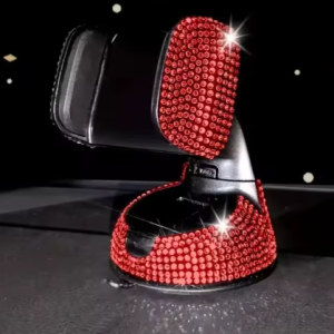 Lilanglam Luxury Rhinestone-Embedded Car Phone Holder - Multi-Functional Rotating Suction Cup Holder, Fits Various Vehicles