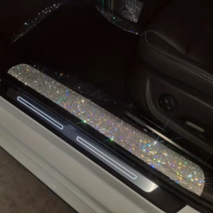 Lilanglam 1pc Auto Accessories Shiny Crystal Door Frame Strip Decoration Car Door Protection Sticker Diamond Sticker