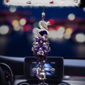 Lilanglam Diamonds Auto Pendant Rearview Mirror Decoration Woman Tessellation Element Pendant Female Crystal Swan Automotive Interior