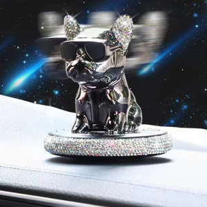 Lilanglam Car ornament metal shake head french bulldog diamond fragrance purified sunglass dog car air freshener cartoon cute dog gift dec