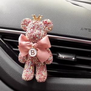 Lilanglam Crystal Diamond Cute Bear Car Fragrance Perfume Clip Air Outlet Aroma Air Fresher Decoration Accessories Aromatherapy