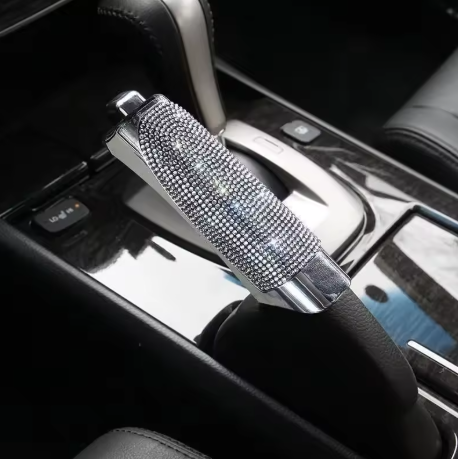 Lilanglam Crystal Car Handbrake Covers Universal Anti-slip Auto Gear Shift Collars Car Bling Interior Accessories