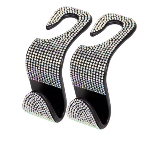 Lilanglam Car Headrest Hook Organizer Rhinestone Universal Auto Seat Back Storage Hooks Bracket Holder Car Interior Accessories