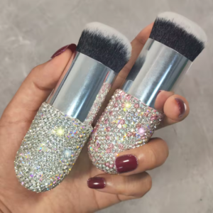 Lilanglam New silver Chubby stainless foundation brush Artificial diamond-free makeup brush Blush brush Highlighter brush
