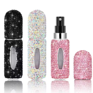 Lilanglam Bling Spray Bottle Rhinestone Perfume Travel Refillable Perfume Atomizer Bottle 5ml Portable Mini Perfume Spray Dispensers Gift