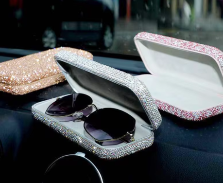 Lilanglam Glasses Case Women luxury rhinestone Sunglasses Protector Cover Reading Glasses Accessories Anti-fall Pressure Storage Gift
