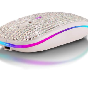 Lilanglam Bluetooth Mouse,Bling Dazzling 2.4GHz Rechargeable Wireless Mouse Slim Mouse with USB Receiver